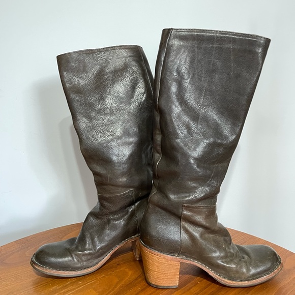 Fiorentini + Baker Brown Button Up Boots Heeled Moto Italy 37 - Picture 13 of 15